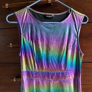 ALEGRA K Disco Holographic Sleeveless Dress